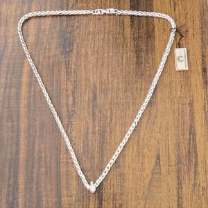 Alfred Sung Elegant Silver Tone Chain Necklace 27 Inches New With Tag